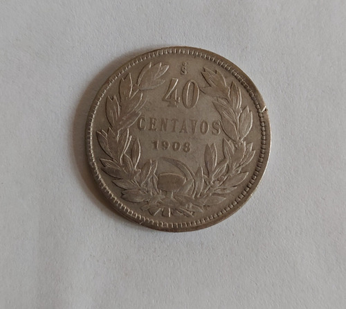 Moneda De 40 Centavos Año 1908