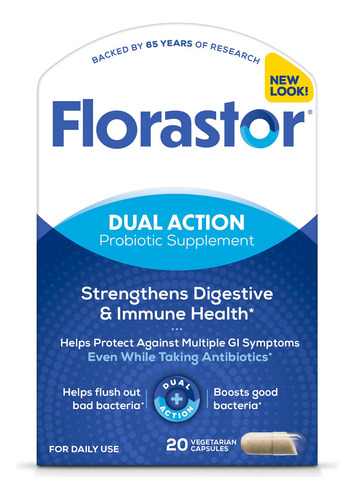 Florastor Probióticos Para Digestión E Inmunidad 20 Cápsulas