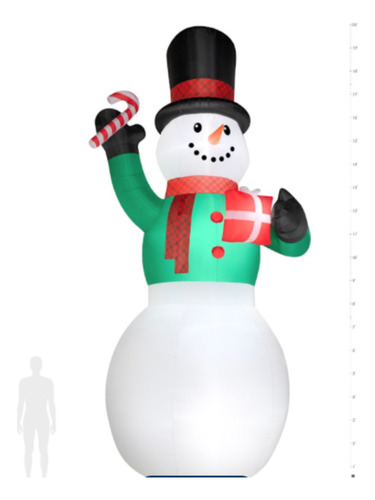 Inflable Gigante Navidad Muñeco De Nieve 6m Xchws P Color Blanco