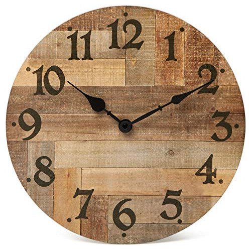 Nikky Home Reloj De Pared De Granja Vintage - Reloj De Mader