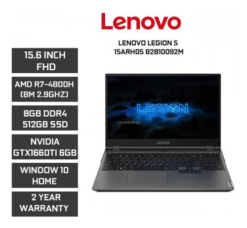 Imagen 2 de 5 de Laptop Lenovo Legion 5 I7 10ma, 8gb,512 Ssd,gtx 1660ti6gb