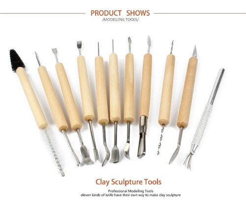 Kit 11 Herramientas Para Modelar Cerámica. Alfarería Y Mas