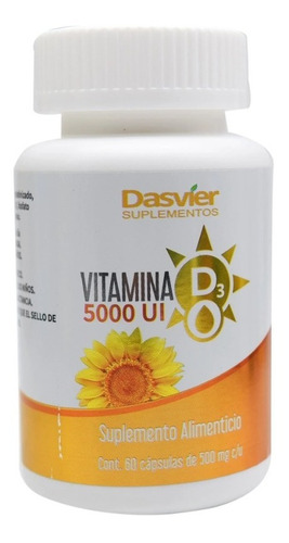 Vitamina D 5000 U 60 Cáps Dasvier