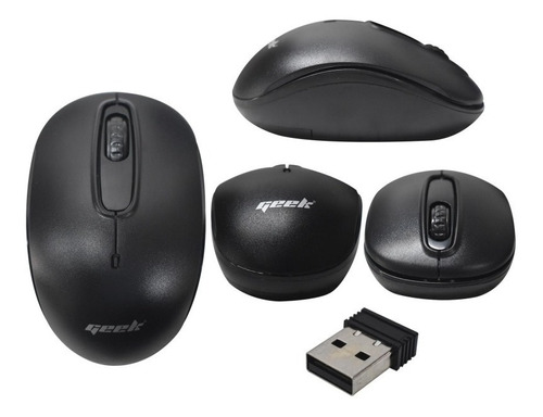 Mouse Para Computadora , Lapto Inalambrico Geek Gmq1 2 Negro - U$S 5,75