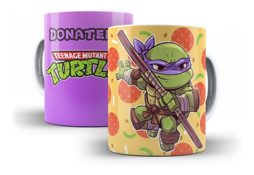 Taza Plástica Sublimada Infantil Tortugas Ninja