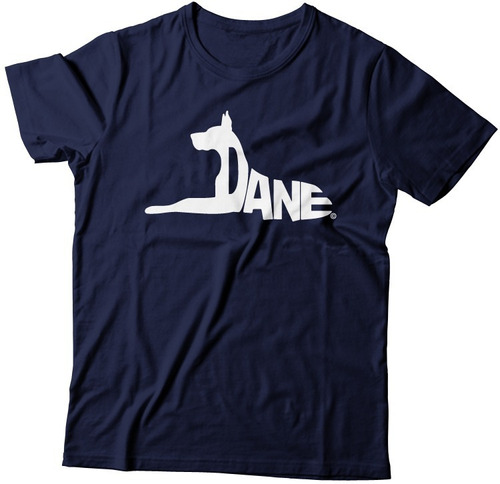 Playera Gran Danes Letras Echado Navy Ropa Perro Dane