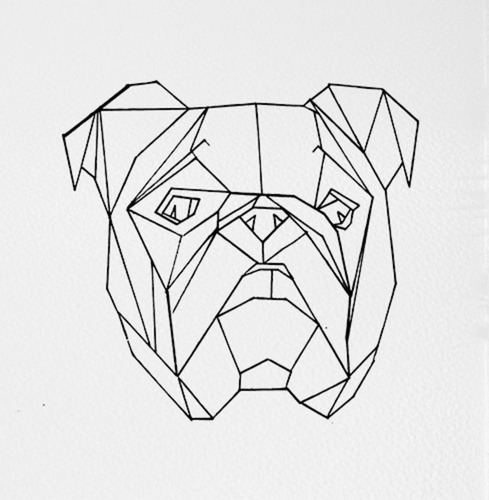 Figura Geométrica Bull Dog Ingles Animal Cuadro Pared Deco | MercadoLibre