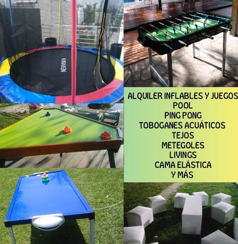 Alquiler Inflables Pool Ping Pong Cama Elastica Tejo Metegol