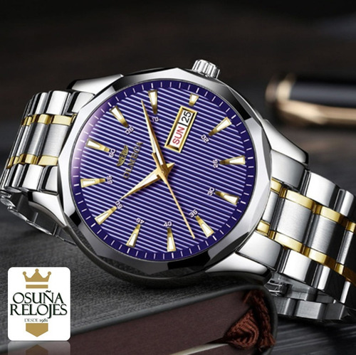 Relógio Masculino Luxo Original Dourado Prata Pronta Entrega