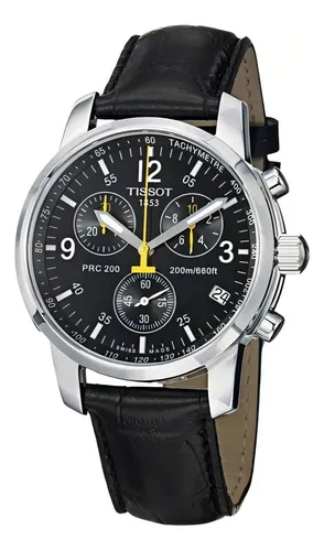 comprar Relógio Tissot PRC 200 Pulseira Couro Preto Bisel Prateado T17.1.516.52