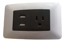 Comprar Toma Corriente Con Usb Moderna Plata 127\u002F250v 15a Lumistar