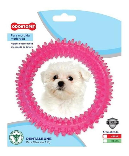 Mordedor Brinquedo Dentalbone Argola P/ Cachorro Pequeno Porte Até 7 Kg