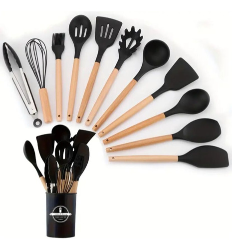 Set De Utensilios De Cocina 12 Pz, Silicona, Varios Colores