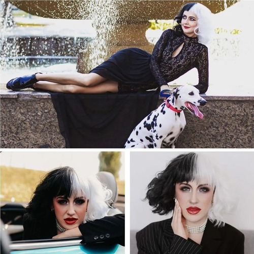 A. Peluca Peruca De Cosplay Cruella Devil Same Realistic +