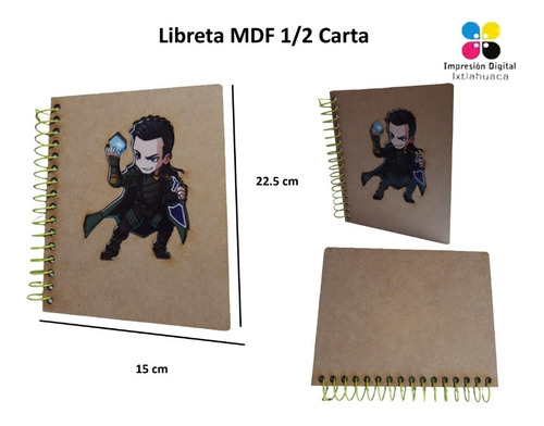 Paquete De 15 Libretas Mdf 1/2 Carta 22.5 X 15 Cm  100 Hojas