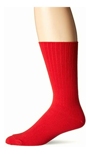 Chaps Calcetines Acanalados Sólidos Para Hombre, Rojo,