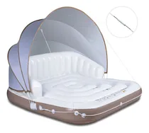 Comprar Flotador De Piscina Con Toldo Parasol Y Portavasos Integrado
