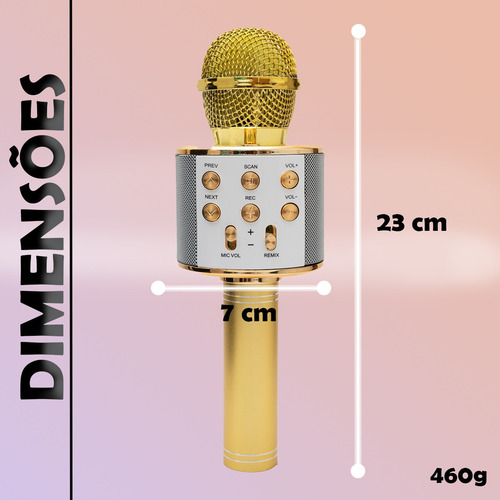 Micrófono Inalámbrico Bluetooth Youtuber Karaoke Colors Para