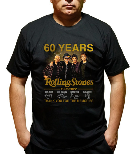 Polera Estampada Banda 60 Años The Rolling Stones 