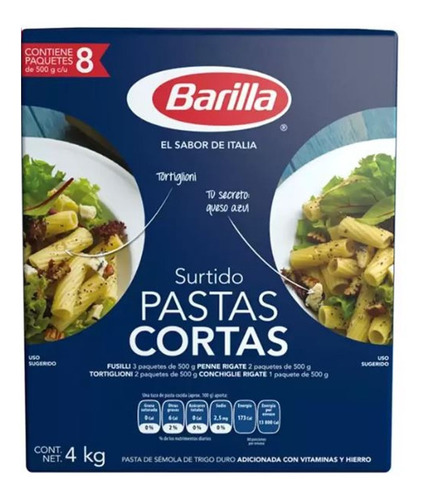 Barilla Surtido De Pastas Cortas 8 Pzas De 500 G