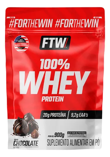 comprar Whey Protein 100% Concentrado Refil 900g Sabor Chocolate - FTW