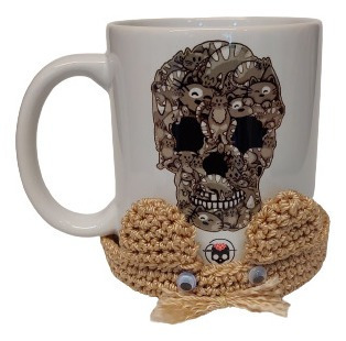 Imagen 6 de 10 de Taza De Cerámica Con Porta Taza De Crochet