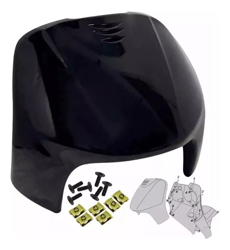 Pechera Frente Negro Moto Brava Nevada 110 + Kit De Armado