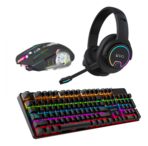 Pack Gamer Inalámbrico Teclado + Mouse + Audífono Levo