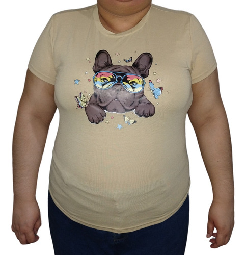 Camiseta Shein Perro Con Gafas