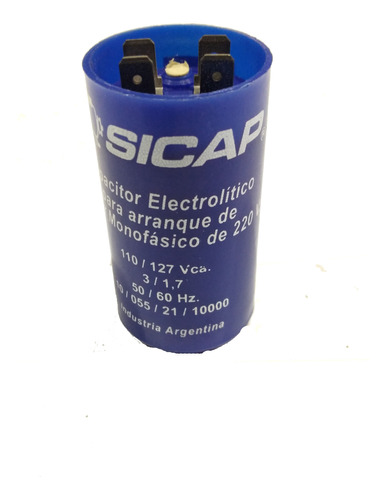 Capacitor Electrolítico Para Motor Arranque 100-120 Uf Sicap