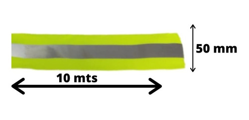 Faixa Refletiva Para Uniforme Verde Limão 10 Metros X 5cm