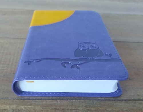 Imagen 4 de 10 de Compact Bible Esv Moonlight Owl Purple Yellow