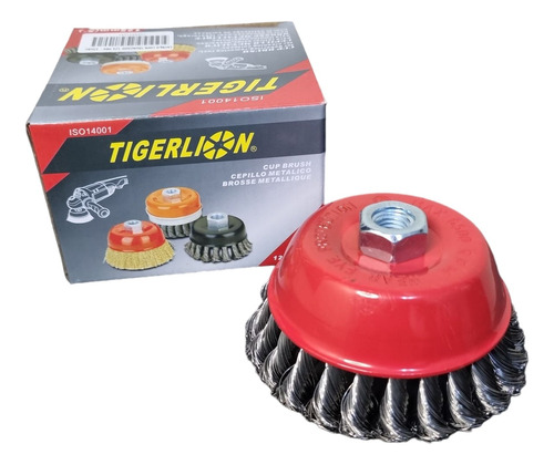 Cepillo Copa De Acero Trenzado Para Amoladora 125mm Tiger