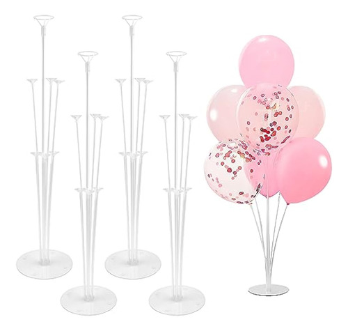 4 Sets Balloon Stand Kit Balloon Sticks With Base