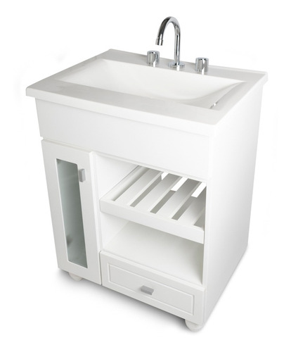 Vanitory 100% Laqueado Puerta Vidrio 60cm (mueble Solo)
