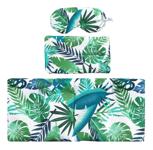 Imagen 5 de 10 de Kit 3 Almohadas Terapéuticas Semilla Lumbar Antifaz Multiuso