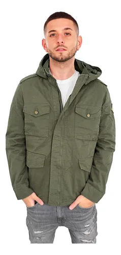 Cazadora verde militar clearance hombre