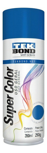 Tinta spray de secagem rápida Tekbond 350 ml de cor azul