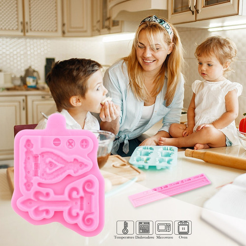 4pcs Molde De Silicona Cremallera De Cadena Fondant Resina