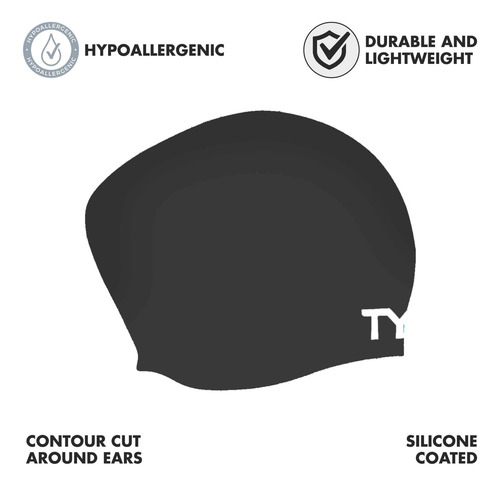 Gorro De Baño Tyr De Pelo Largo Sin Arrugas, De Silicona, Co