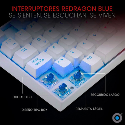 Teclado Gamer Redragon Kumara K552rgb Outemublue Latam White