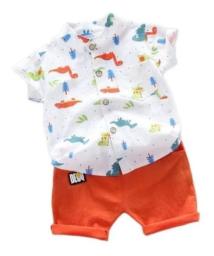 Conjunto Bebes Y Niños Dinosaurios Camisa Y Bermuda