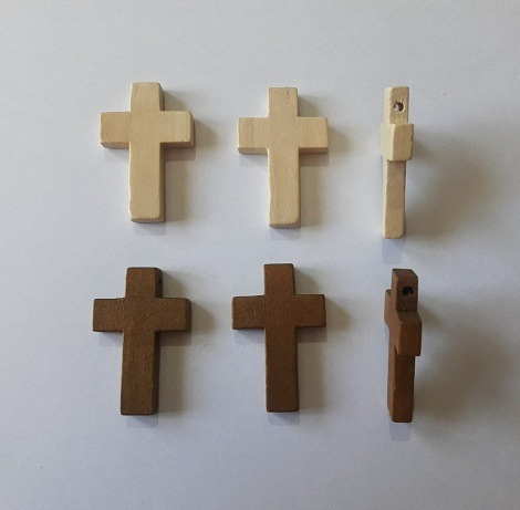 10 Cruces Madera 3,5 Cm X 2 Cm Para Denarios Rosarios Cr3