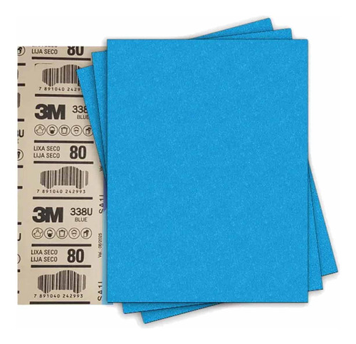 Lixa A Seco 338u Blue 80 225x275mm Unidade 3m Quantidade de cascalhos 0