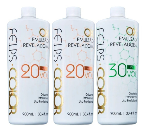 Felps Kit Ox Emulsão Reveladora 20 30 Vol 900ml