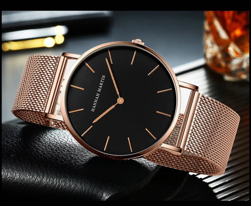 Reloj Hombre Hannah Martin Acero Inoxidable Dorado Rosee