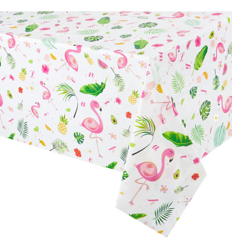 Wernnsai Mantel De Flamenco - 2 Pcs 108x 54 Tropical Luau Pa