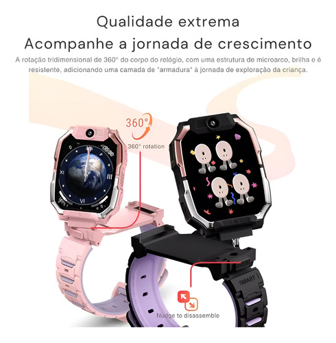 Howear Infantil Hw Z10 4/64gb Amoled Com Chip Android Camera Preto