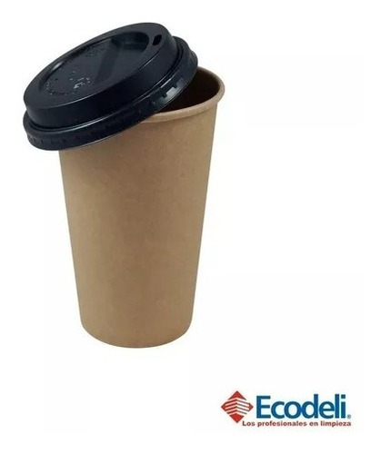 Kit 1000pz De Vaso Térmico Biodegradable Con Tapa 600 Ml.