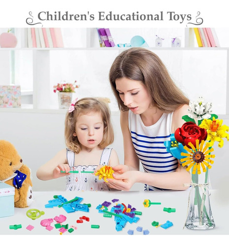 Kit Construcción Ramo Flores 1009 Pzas - 12 Uds
